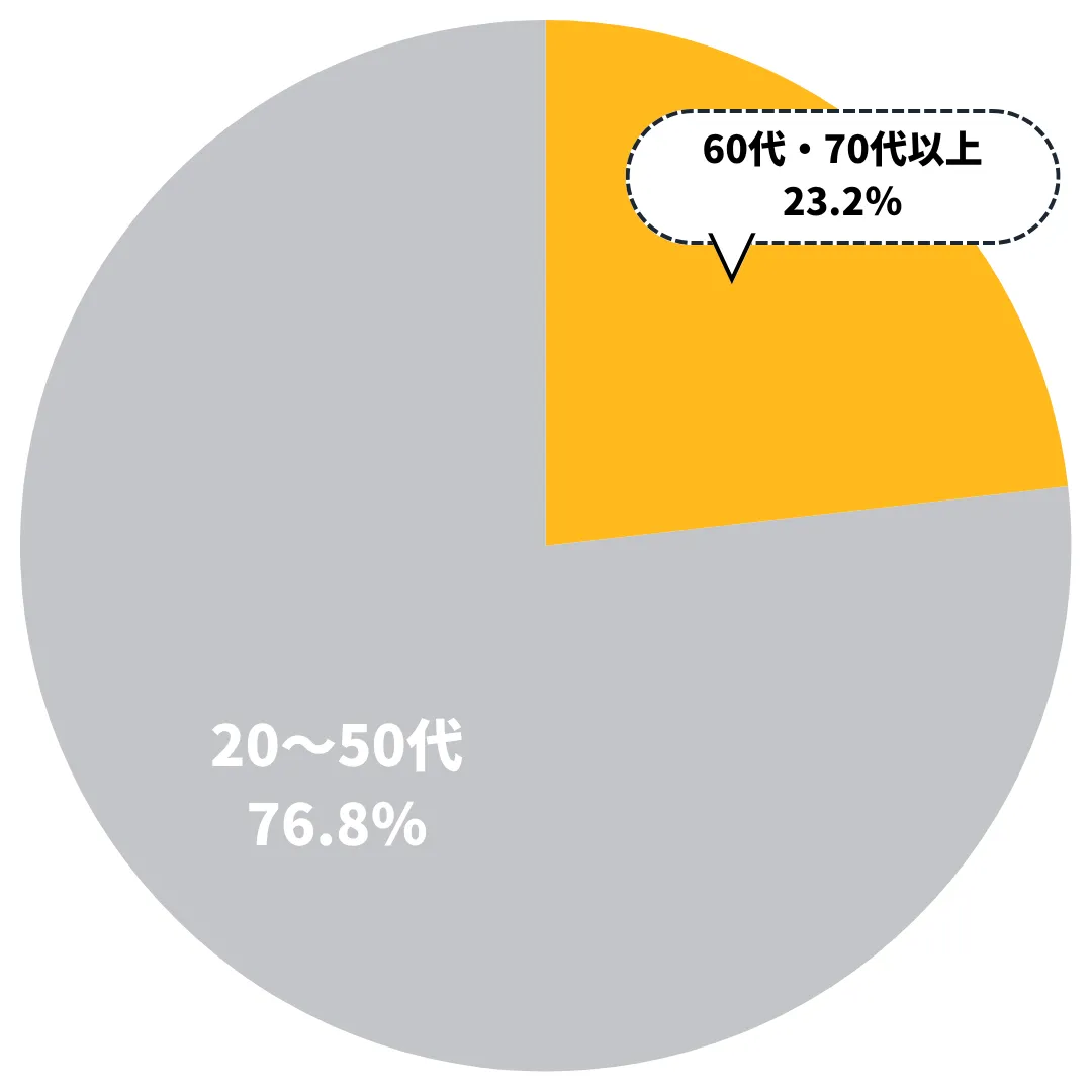 2024年破産手続き申し立ての年代別割合